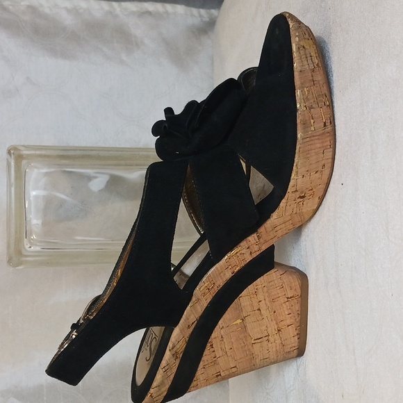 1940 1950 Style Suede Peep Toe Platform Sandals - Picture 4 of 10